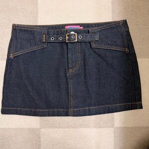 Edikted Denim Mini Skirt with Belt
